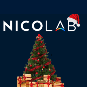 Christmas tree under Nicolab logo
