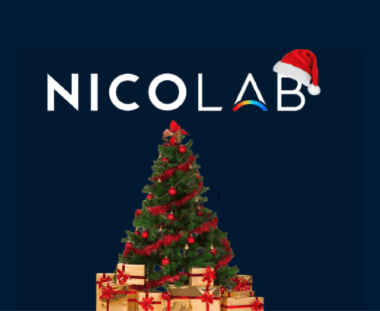 Christmas tree under Nicolab logo