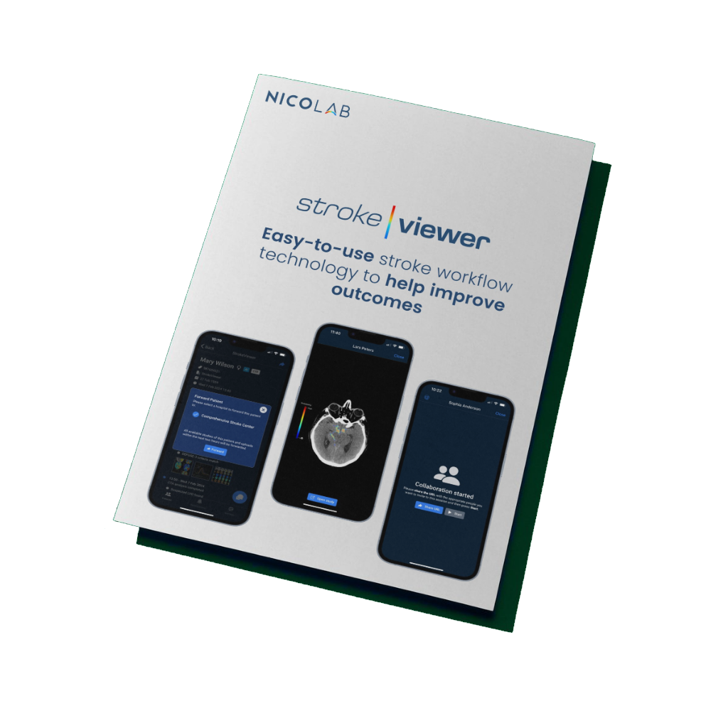 image of the StrokeViewer brochure with a shadow
